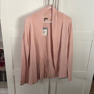 Pink Open Front Cardigan